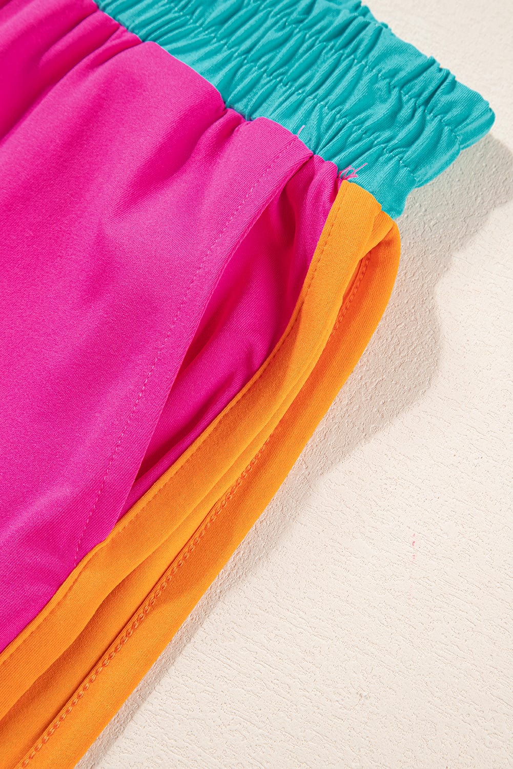 Strawberry Pink Colorblock Casual Co-ord Set