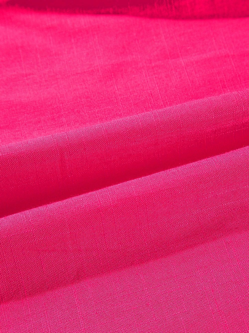 Strawberry Pink Embroidered Geometric Tassel Tie V Neck Top