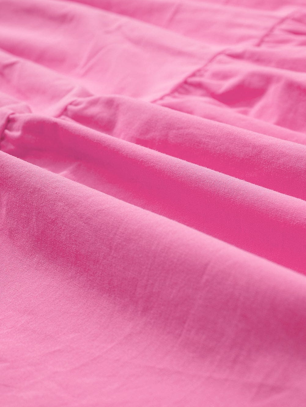 Strawberry Pink One Shoulder Smocked Bodice Tiered Midi Dress