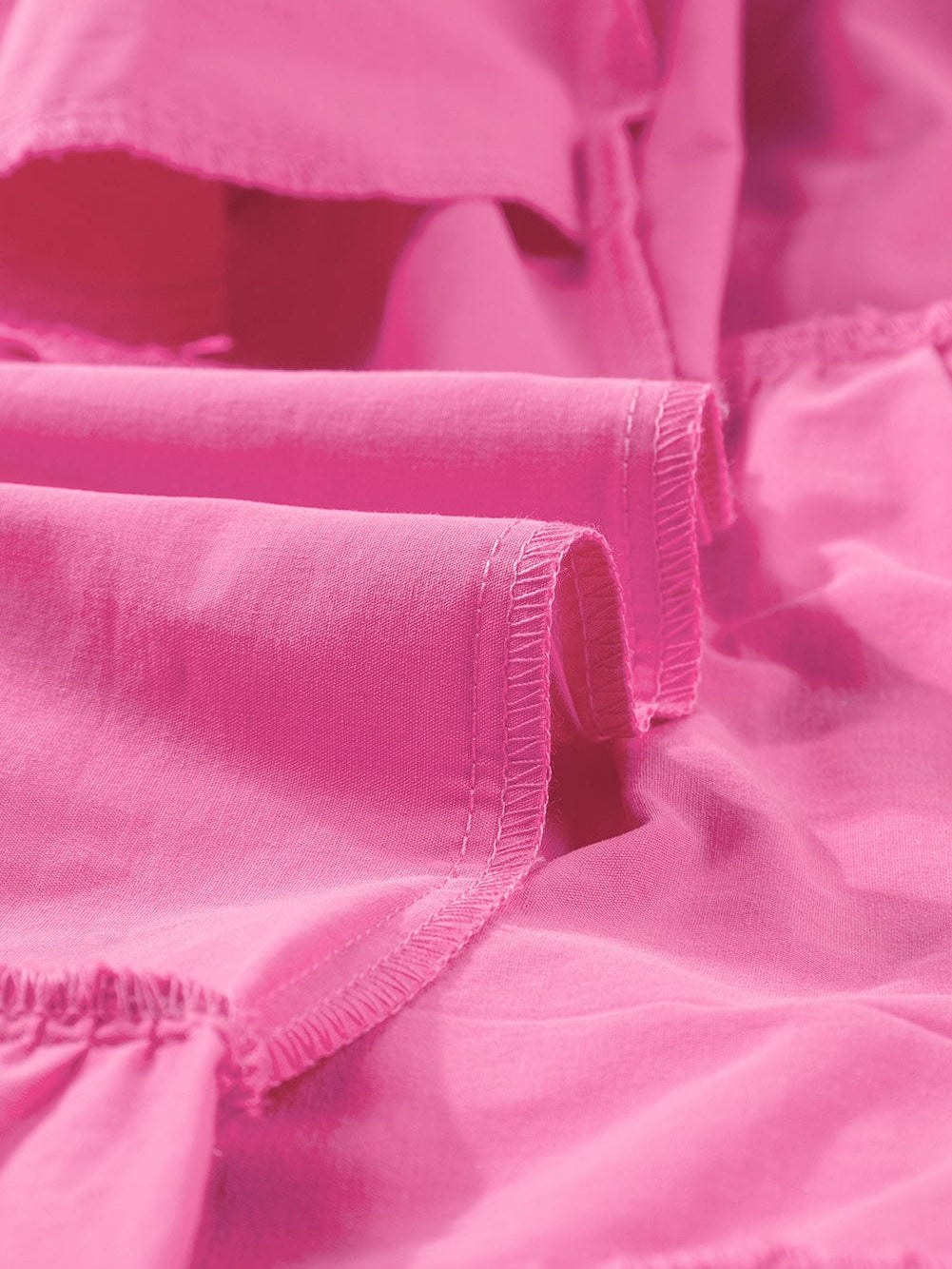 Strawberry Pink One Shoulder Smocked Bodice Tiered Midi Dress