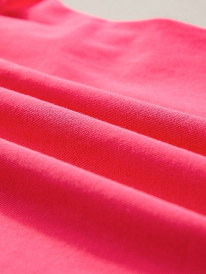 Strawberry Pink Ruffled Sleeveless Sheath Tank Top