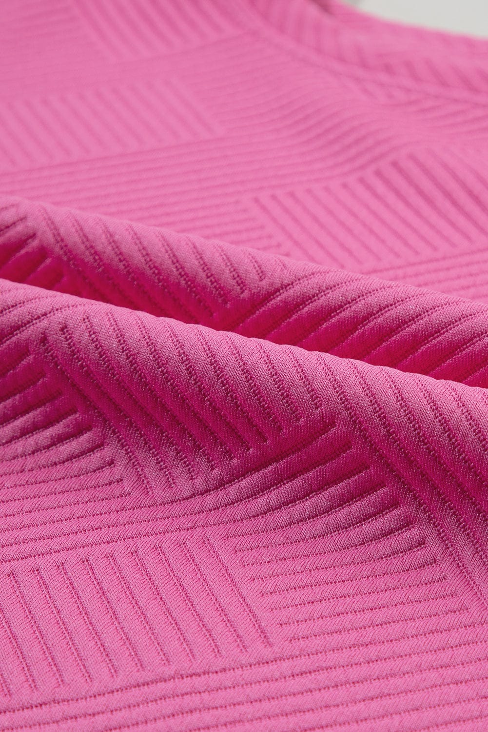 Strawberry Pink Textured Drawstring Shorts Set with Matching Top