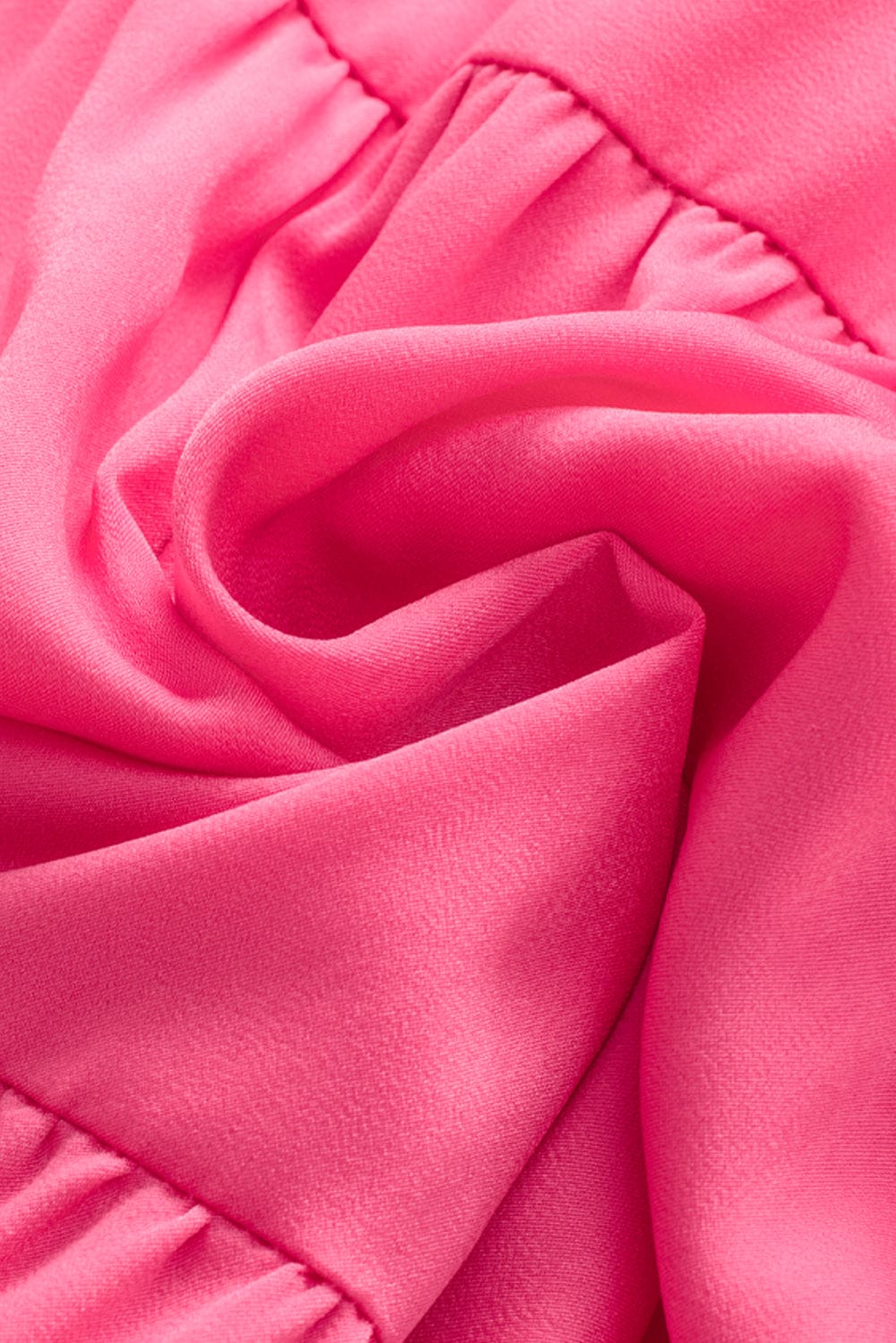 Strawberry Pink Tiered Ruffle Smock Waist Mini Dress