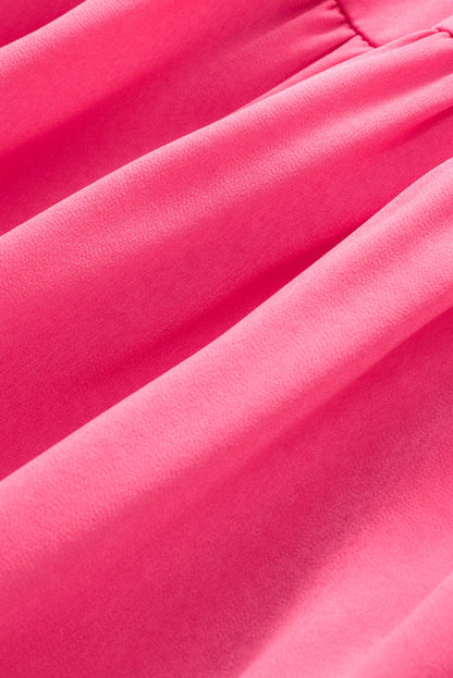 Strawberry Pink Tiered Ruffle Smock Waist Mini Dress