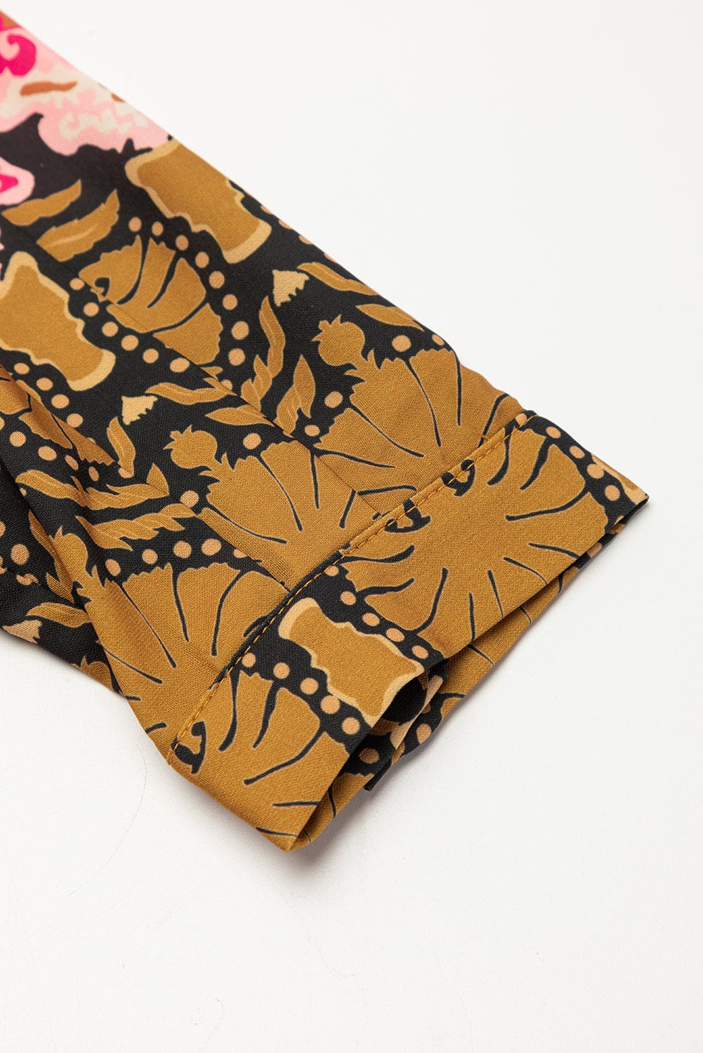 Strawberry Pink Vintage V Neck Bracelet Sleeve Dress