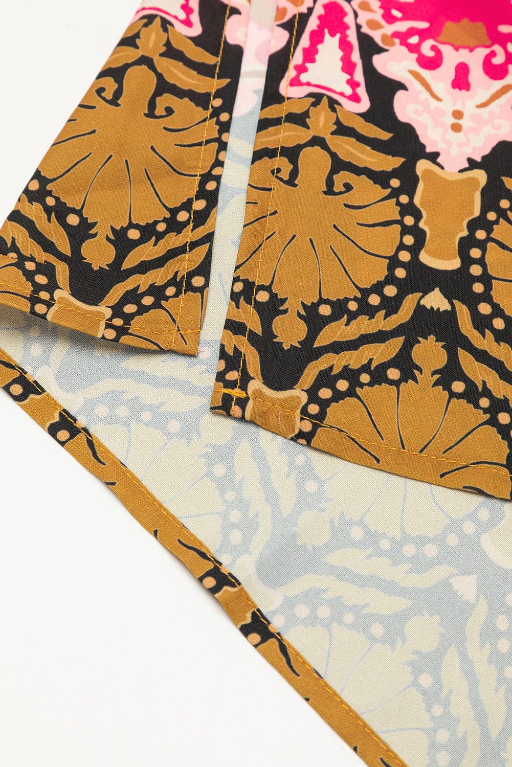 Strawberry Pink Vintage V Neck Bracelet Sleeve Dress