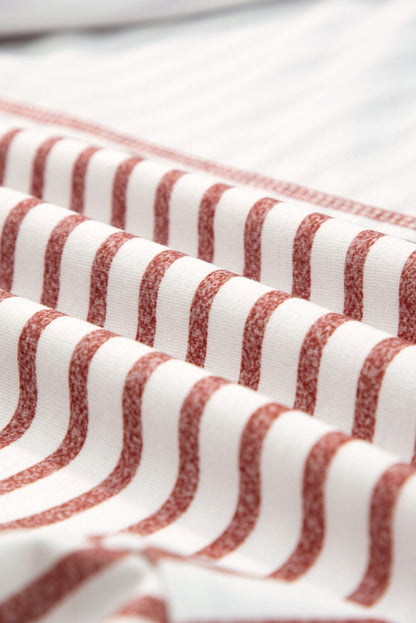 Striped Brown Colorblock Sleeveless Tank Top