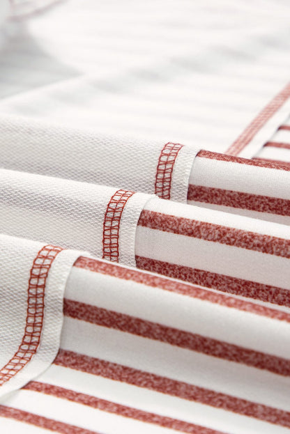 Striped Brown Colorblock Sleeveless Tank Top