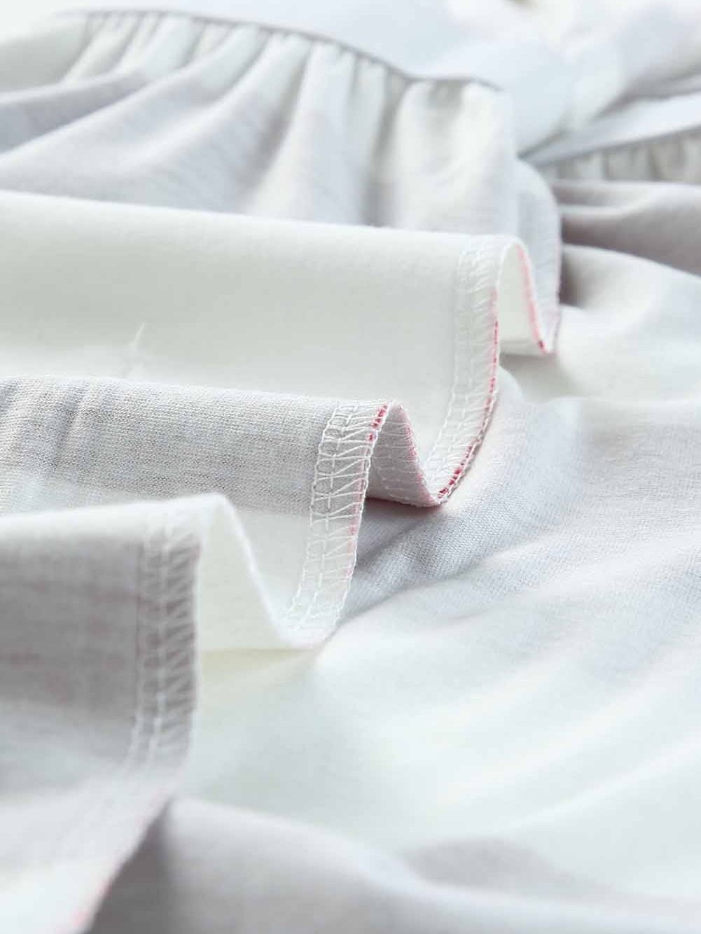 Striped Drawstring White Lace Crochet Mini Dress with Short Sleeves