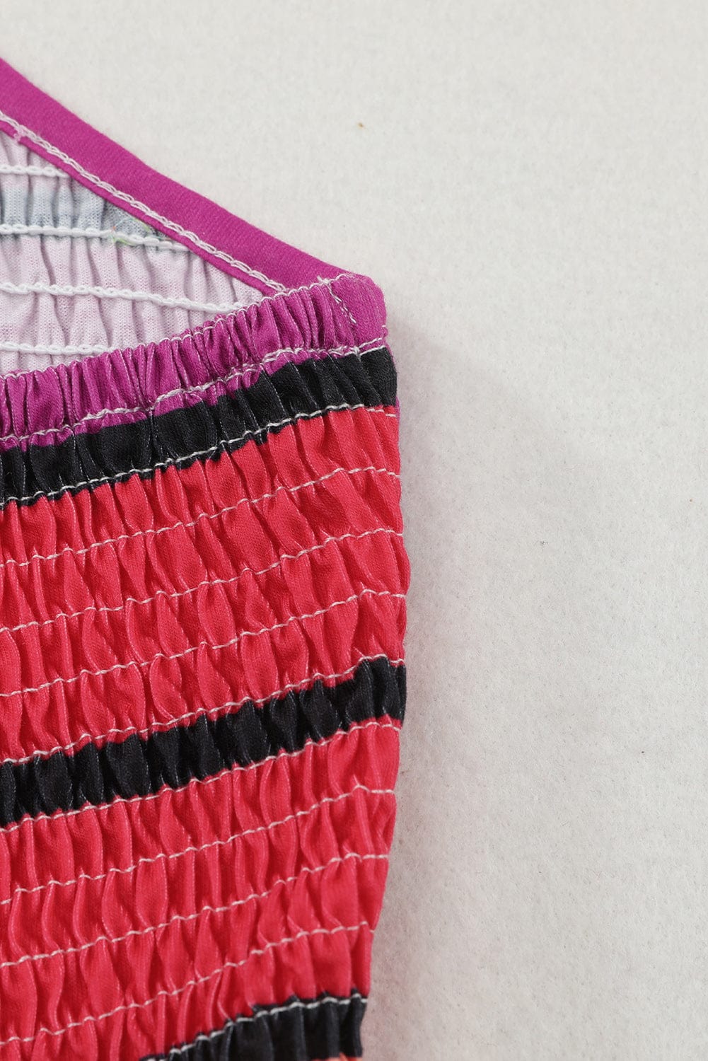 Striped Gradient Smocked Halter Fit and Flare Mini Dress