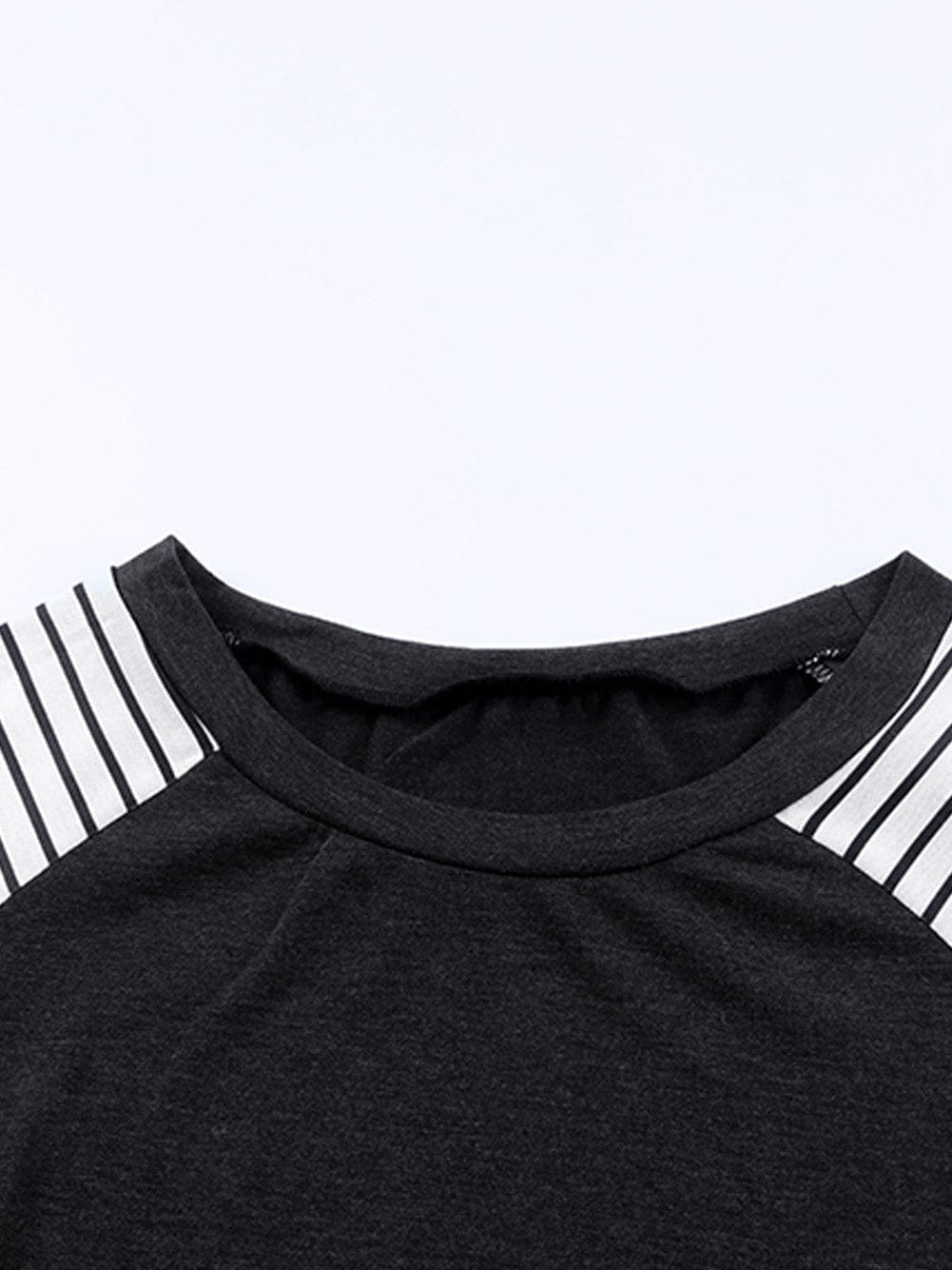 Striped Leopard Patchwork Knee-Length Dress with Long Sleeves