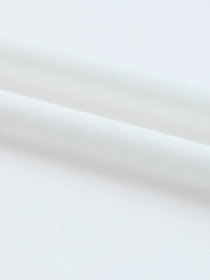 Striped Patchwork V Neck Tee with White Accents