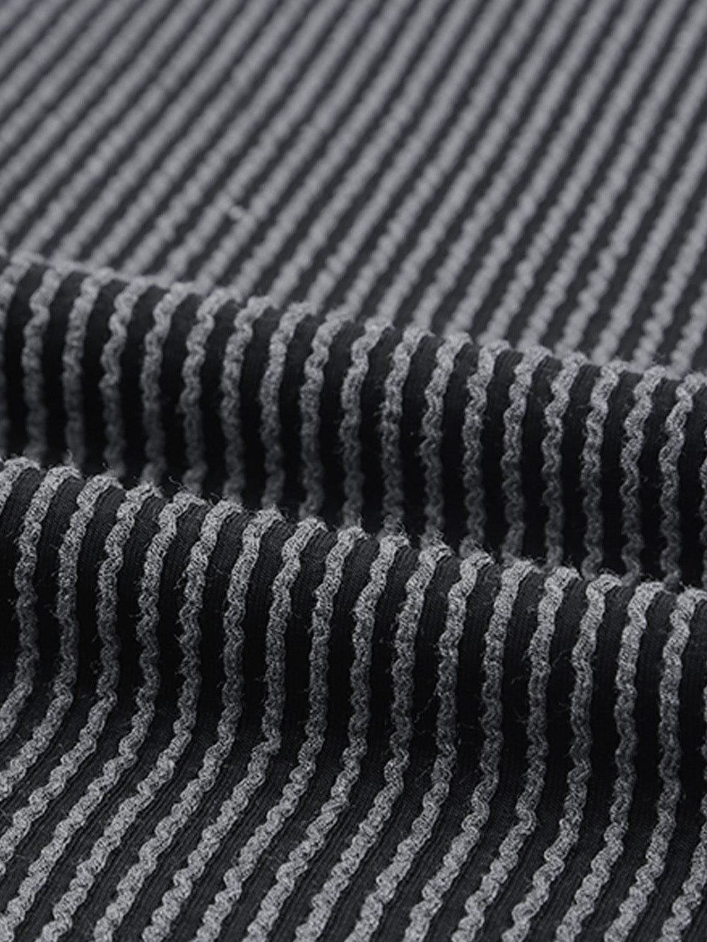 Striped Ribbed Blue T-shirt Dress with Pocket Detail