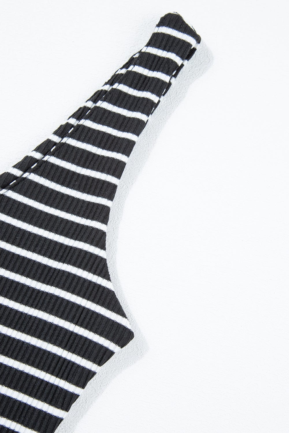 Striped Ribbed Knit Sleeveless Bodycon Mini Dress