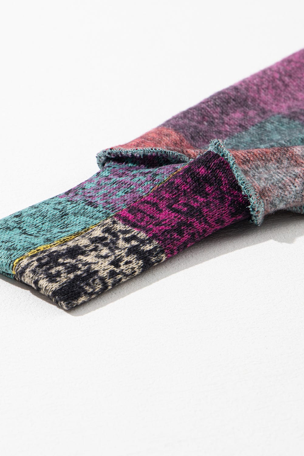 Striped Woolen Commuter Cardigan in Multicolor Print