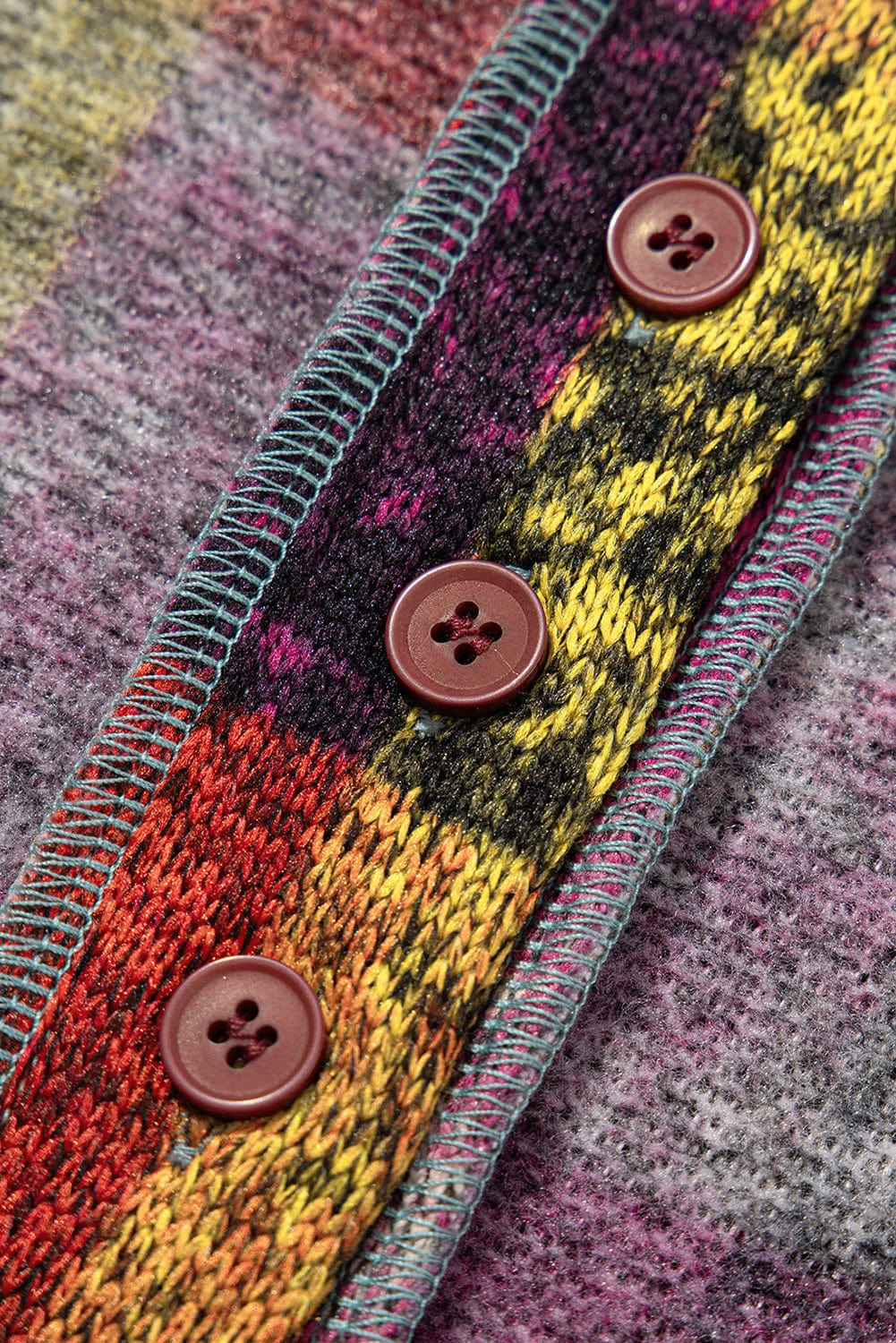 Striped Woolen Commuter Cardigan in Multicolor Print