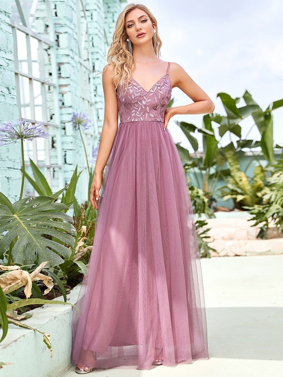 Stunning A-Line Silhouette Elegant Evening Gown