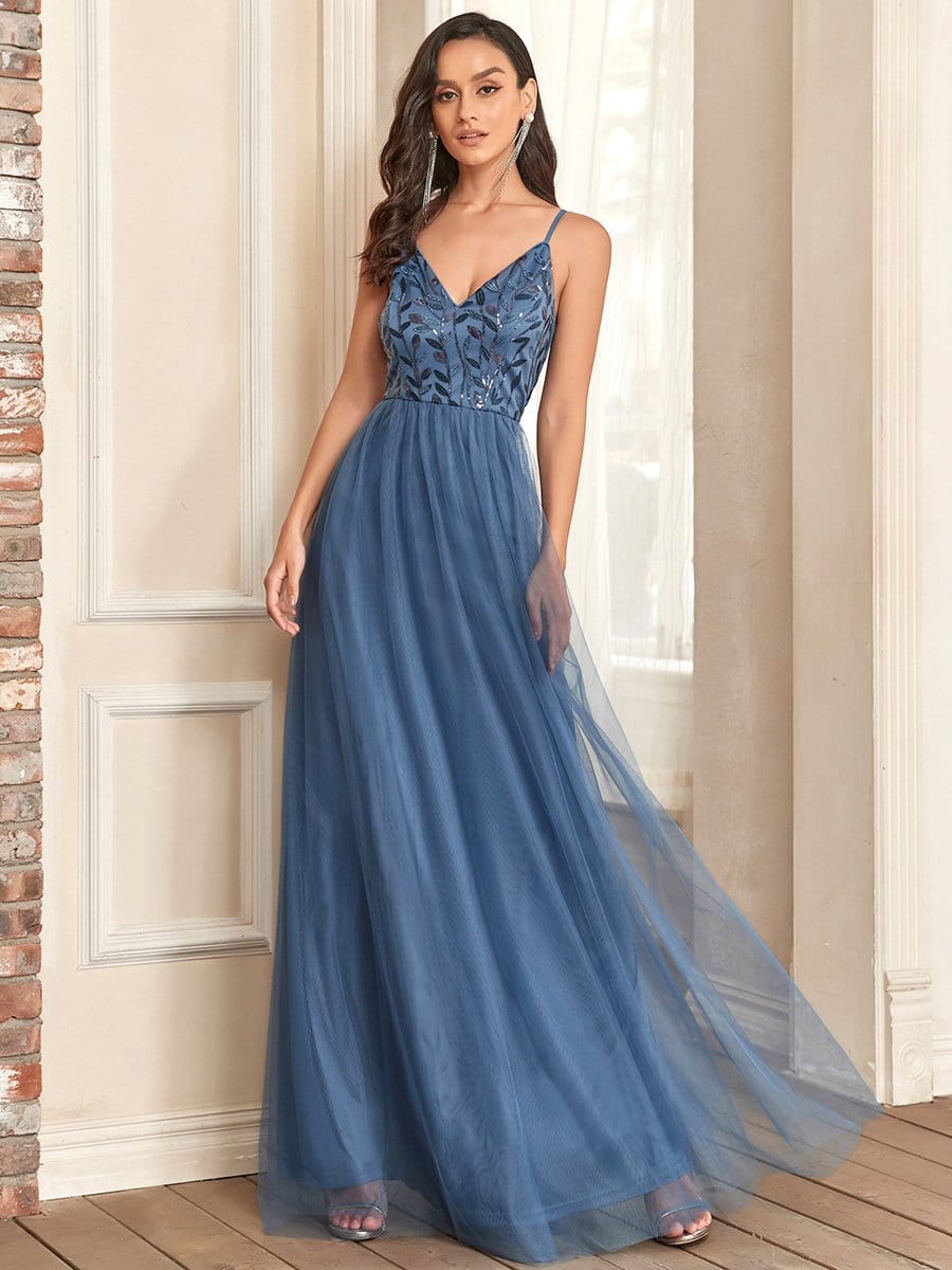 Stunning A-Line Silhouette Elegant Evening Gown