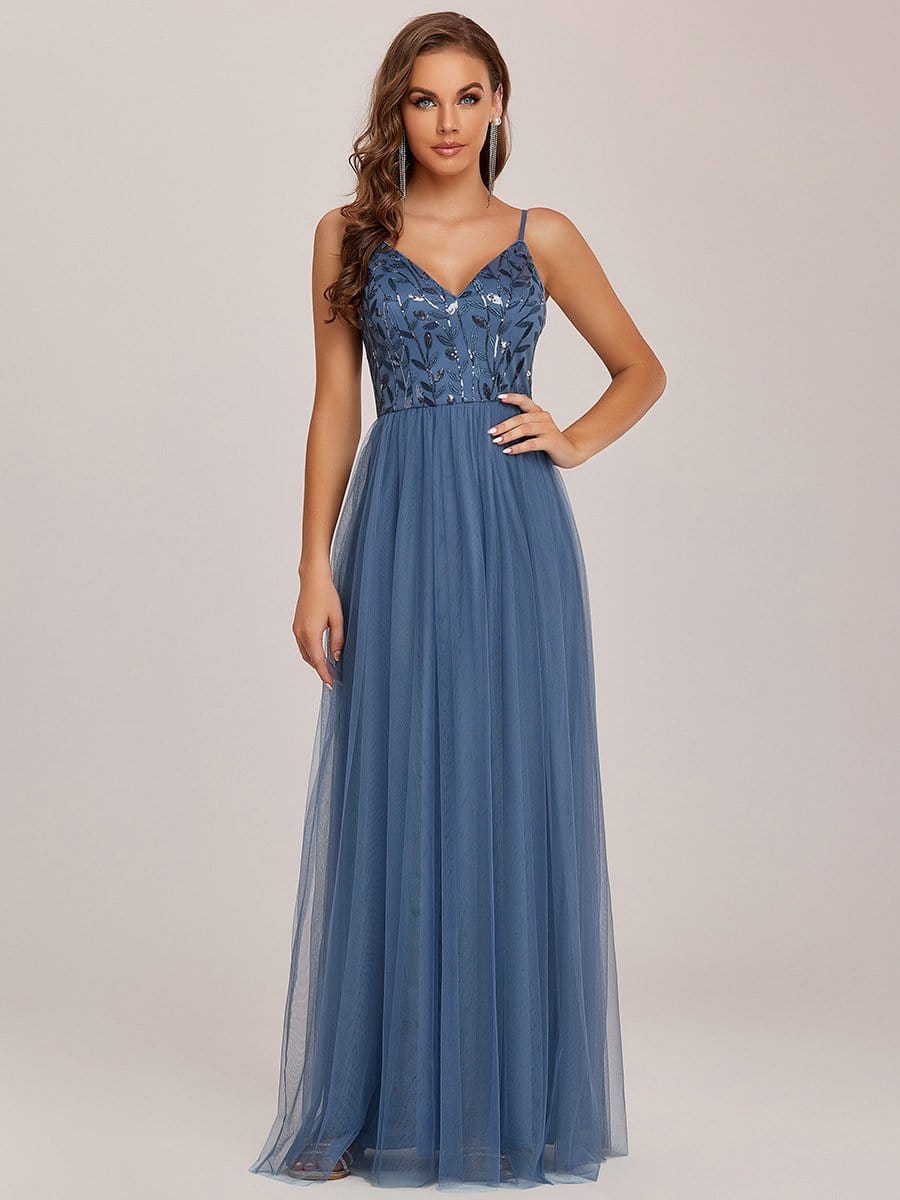 Stunning A-Line Silhouette Elegant Evening Gown