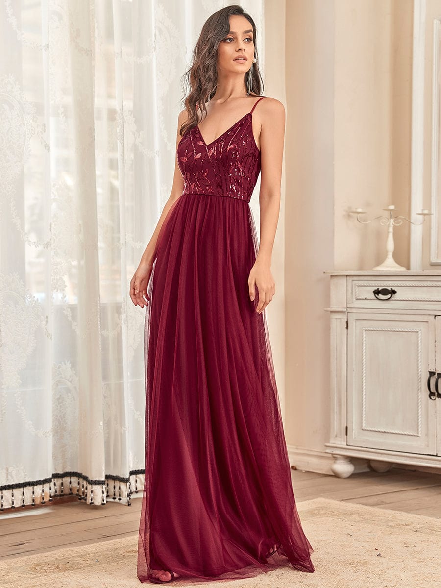 Stunning A-Line Silhouette Elegant Evening Gown