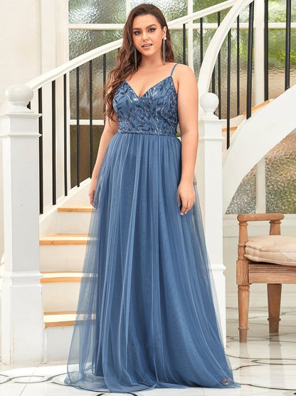 Stunning A-Line Silhouette Elegant Evening Gown