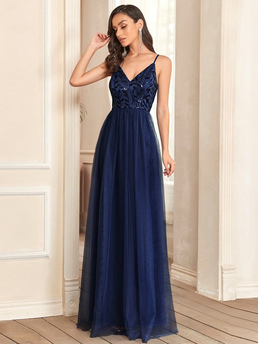 Stunning A-Line Silhouette Elegant Evening Gown