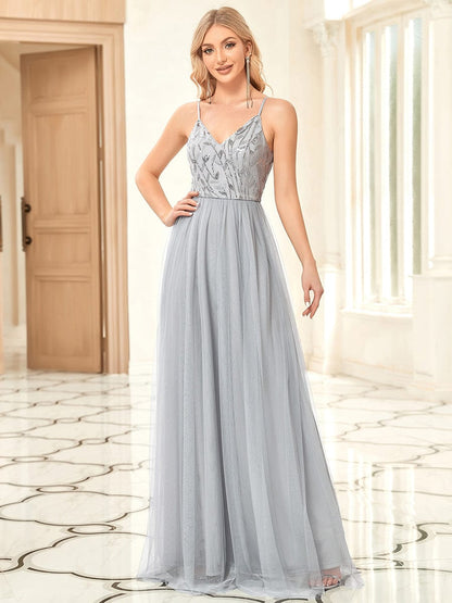 Stunning A-Line Silhouette Elegant Evening Gown