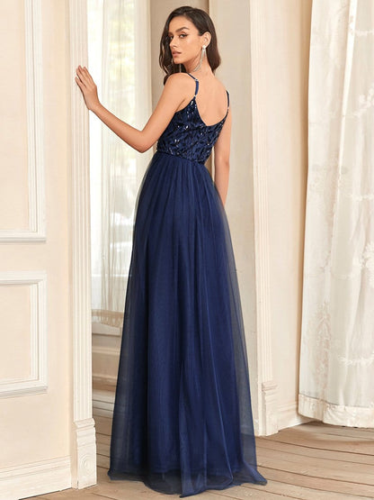 Stunning A-Line Silhouette Elegant Evening Gown