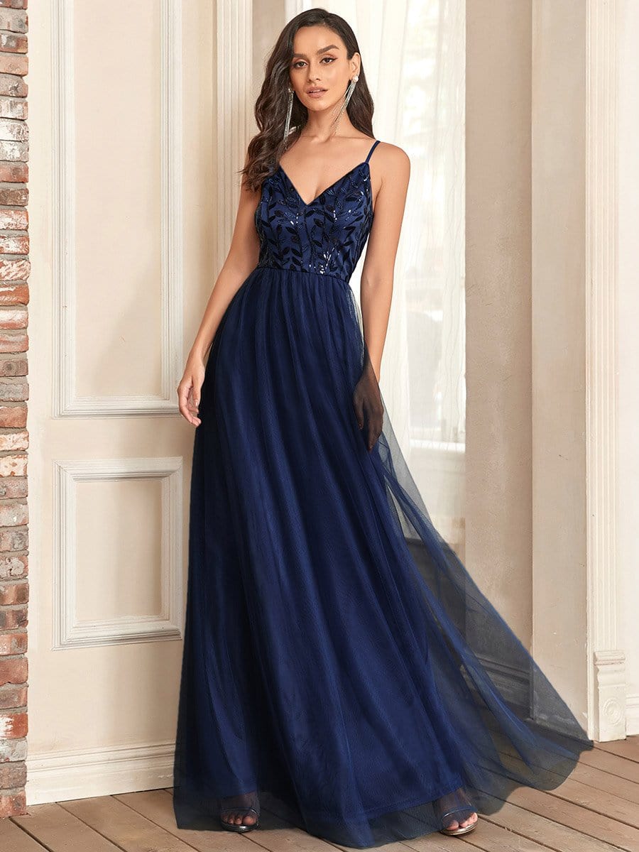 Stunning A-Line Silhouette Elegant Evening Gown