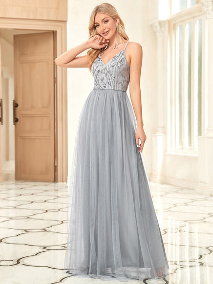 Stunning A-Line Silhouette Elegant Evening Gown