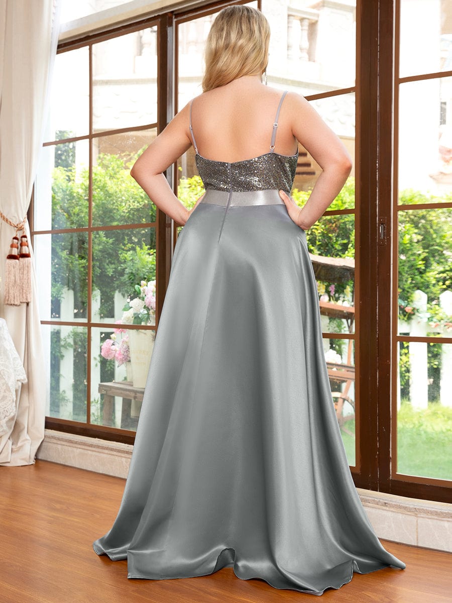 Stunning Plus Size Shimmering High-Low Evening Gown for Women