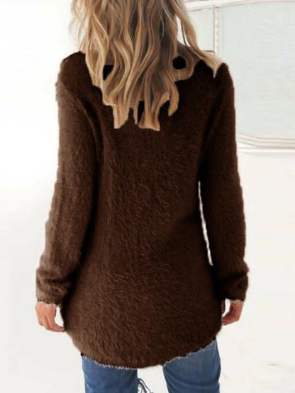 Women's Pullover Sweater Jumper Crew Neck Ribbed Knit Cotton Oversized Fall Winter Outdoor Daily Going out Stylish Casual Soft Long Sleeve Solid Color Lake blue ArmyGreen Black S M L