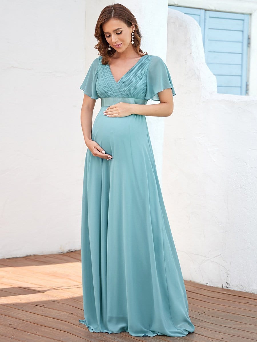 Stylish and Comfortable V-neck Maternity Dress