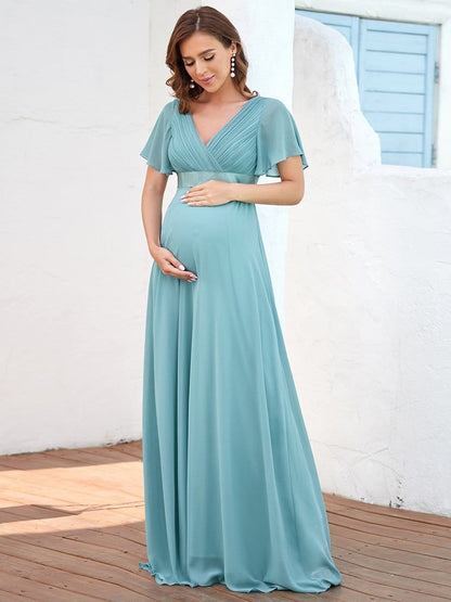 Stylish and Comfortable V-neck Maternity Dress