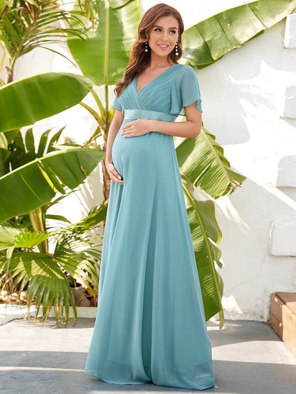Stylish and Comfortable V-neck Maternity Dress