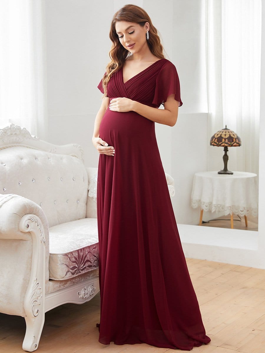 Stylish and Comfortable V-neck Maternity Dress