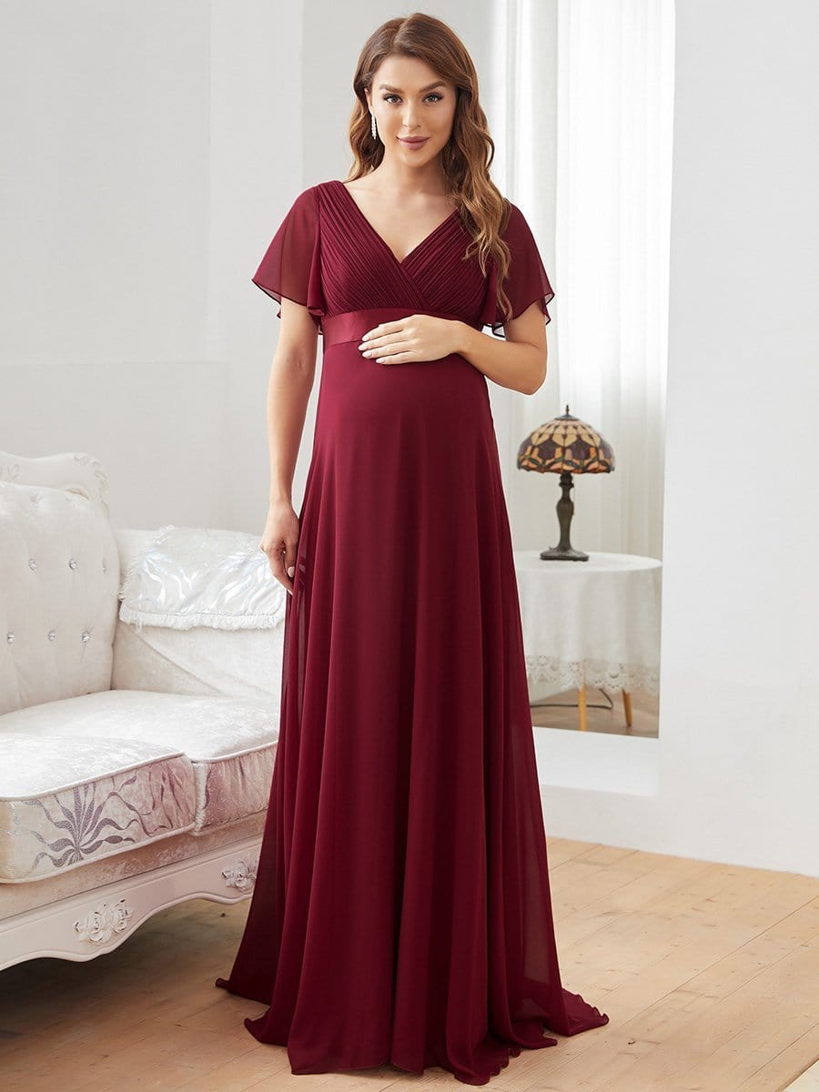 Stylish and Comfortable V-neck Maternity Dress