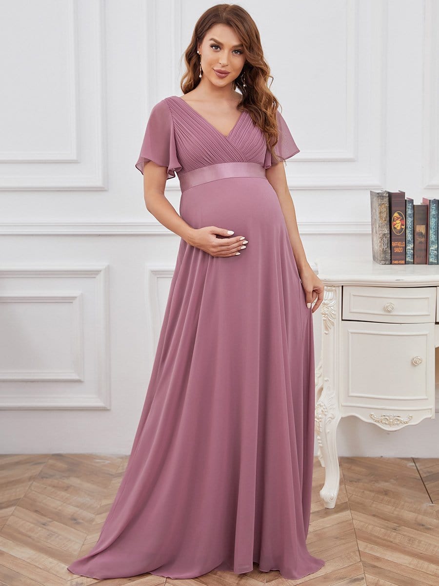 Stylish and Comfortable V-neck Maternity Dress