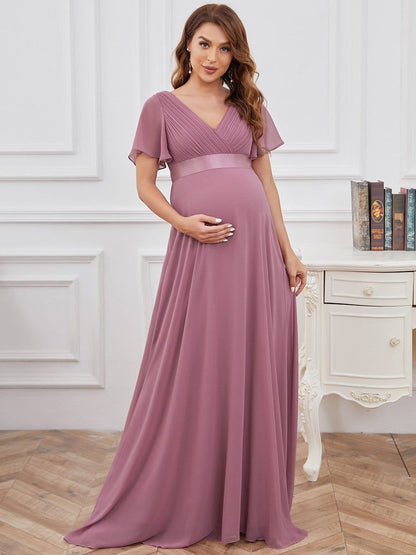 Stylish and Comfortable V-neck Maternity Dress