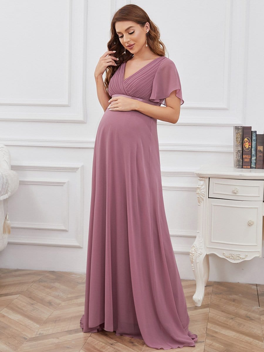 Stylish and Comfortable V-neck Maternity Dress