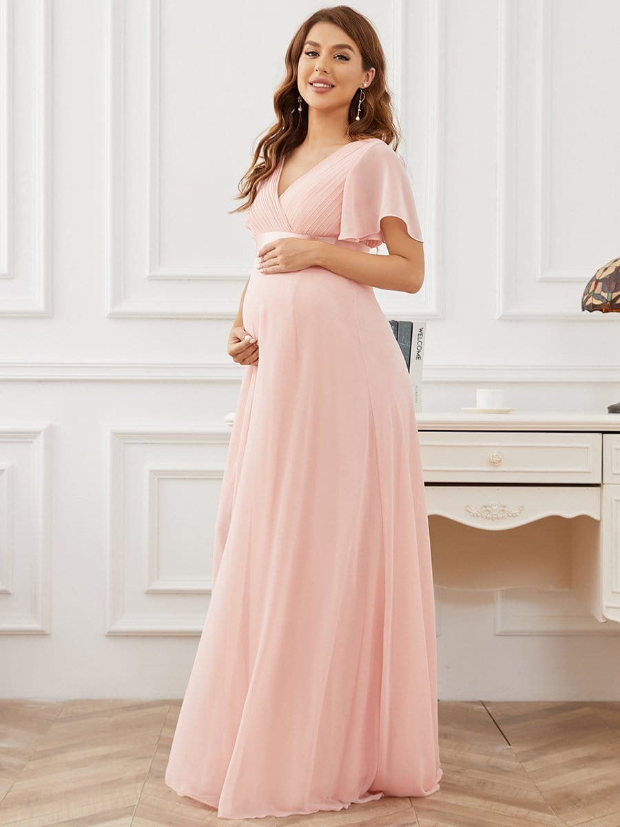 Stylish and Comfortable V-neck Maternity Dress