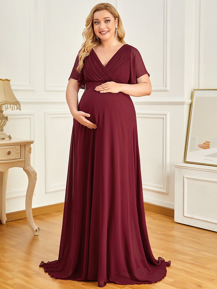 Stylish and Comfortable V-neck Maternity Dress