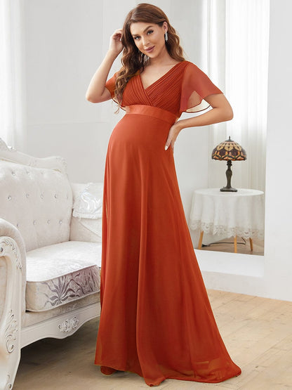 Stylish and Comfortable V-neck Maternity Dress