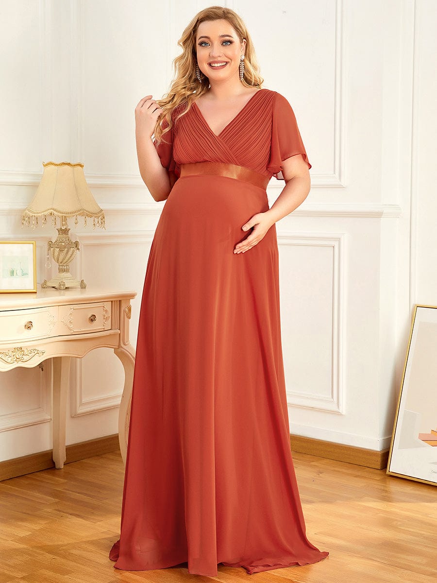 Stylish and Comfortable V-neck Maternity Dress