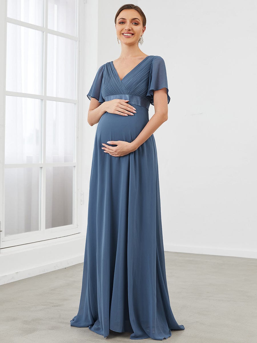 Stylish and Comfortable V-neck Maternity Dress