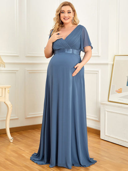 Stylish and Comfortable V-neck Maternity Dress