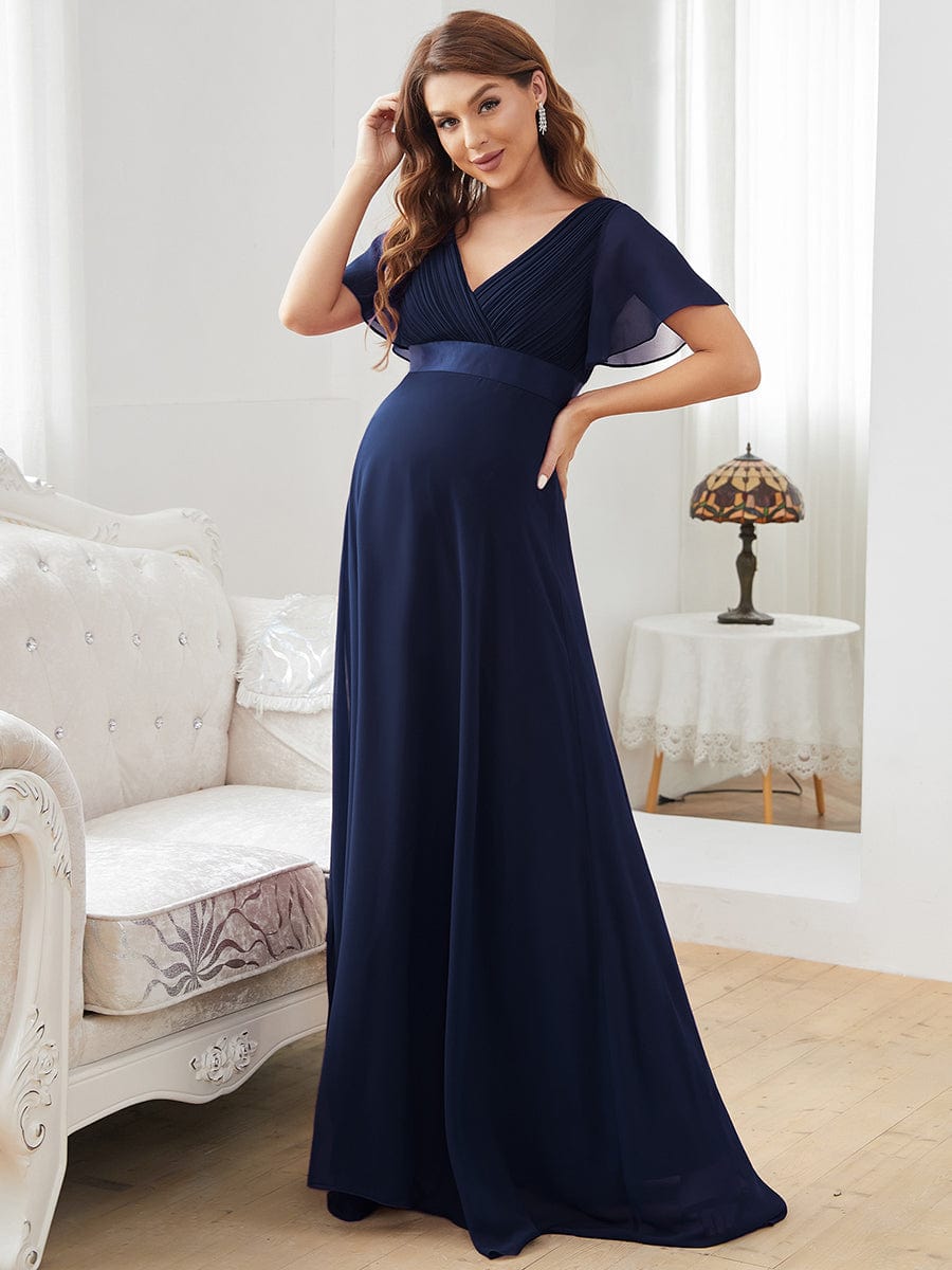 Stylish and Comfortable V-neck Maternity Dress