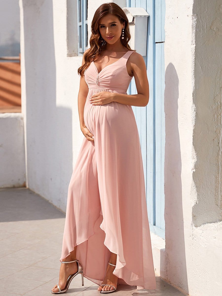 Stylish and Comfortable V-neck Maternity Dress