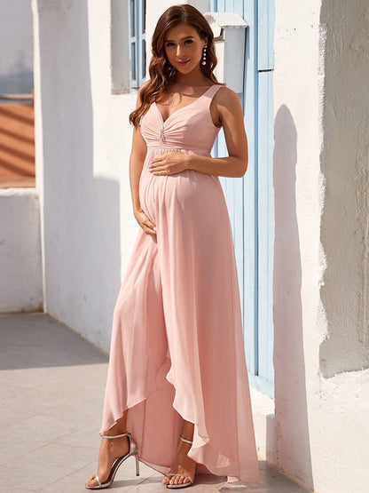 Stylish and Comfortable V-neck Maternity Dress