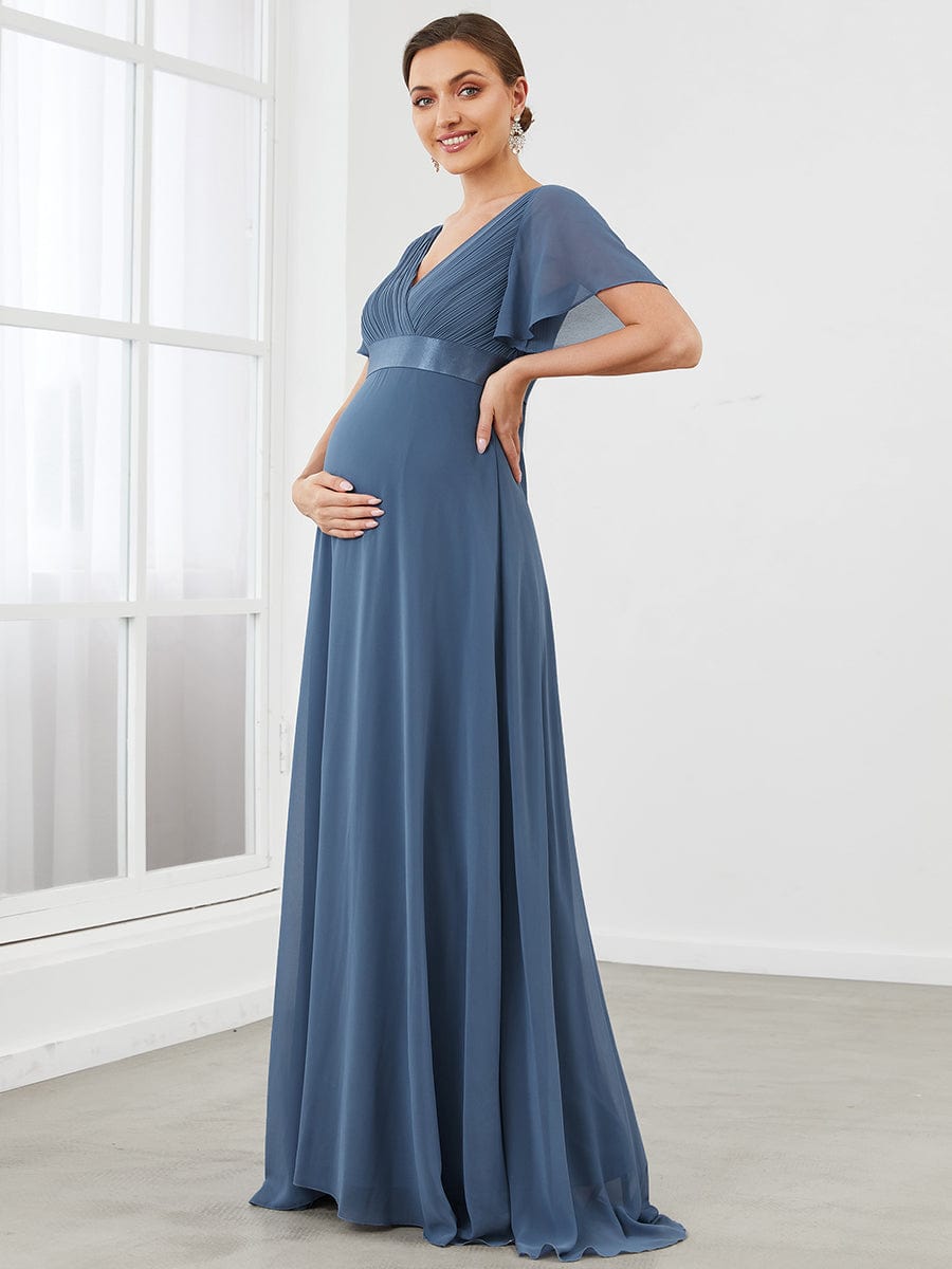Stylish and Comfortable V-neck Maternity Dress